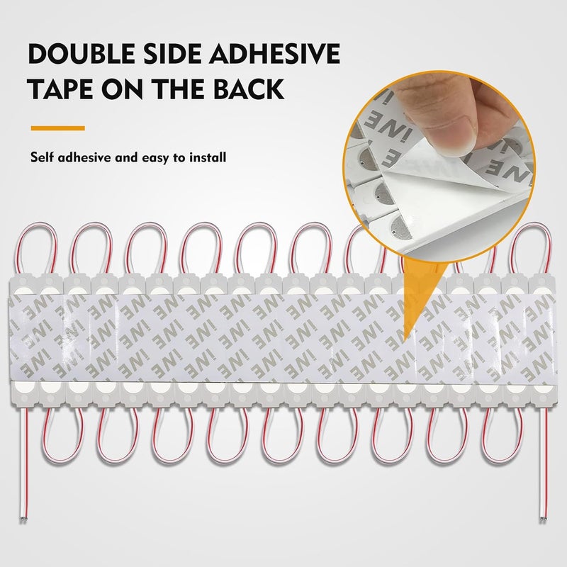 Dcocdeely 60 Pcs LED Module Replacement Lights for Inflatables, White 6500K 5730 SMD 150LM Per LED Module Christmas Inflatables Light for Letter Sign with Tape Adhesive Backside (60) - Image 4